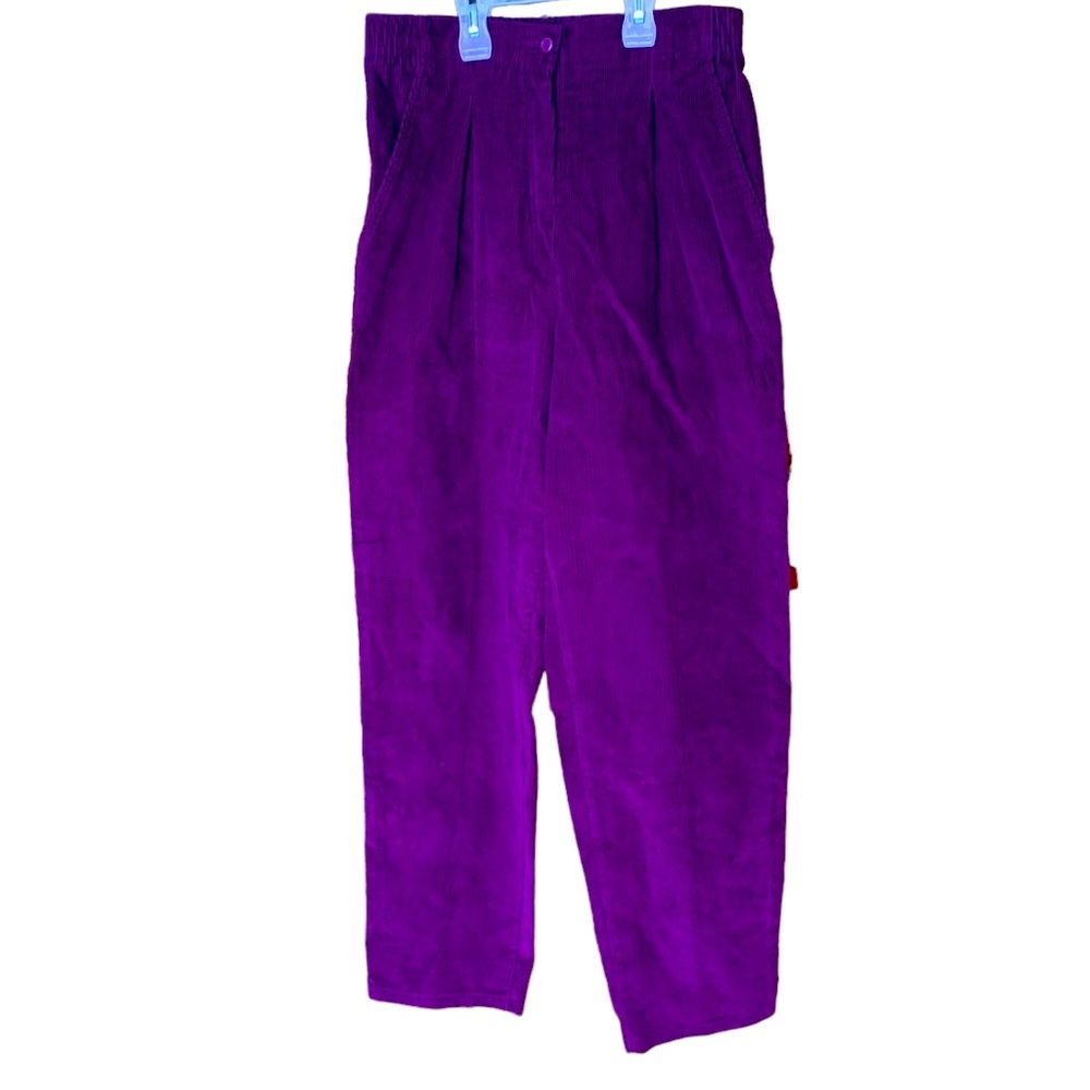 Vintage KORET PLEATED PURPLE CORDUROY PANTS SIZE 12 WOMENS